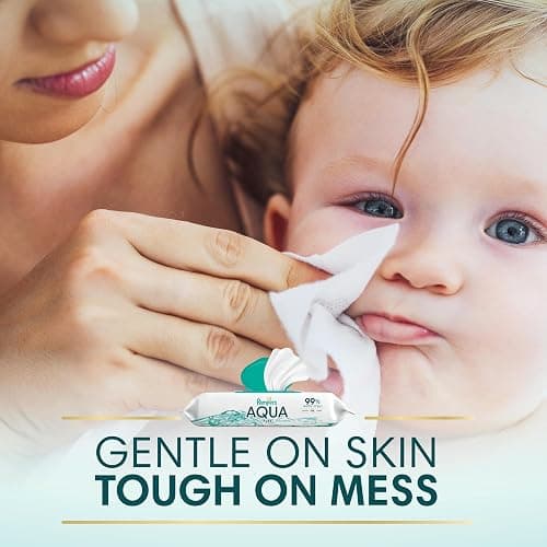 Pampers Baby Wipes Aqua Pure, 99% water-based wipes, Hypoallergenic and Unscented Baby Wipes, 672 Wipes Total (12 Flip-Top Packs) thumbnail 8
