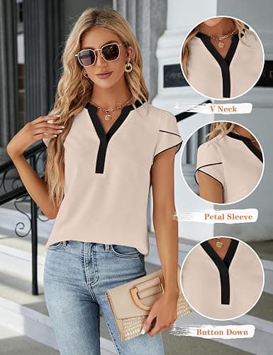 Blooming Jelly Button Down Shirts, Dressy Casual Tops thumbnail 2