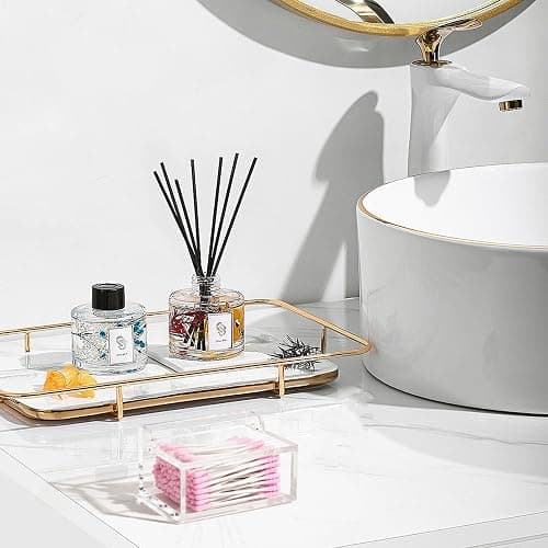 WORHE Q-Tip-Halter mit Deckel, Acryl-Wattebäusche- und Wattestäbchen-Organizer, Q-Tip-Spender für Schminktisch oder Arbeitsplatte,Make-up-Pads und Kosmetik-Aufbewahrungsbox(DP051) thumbnail 6