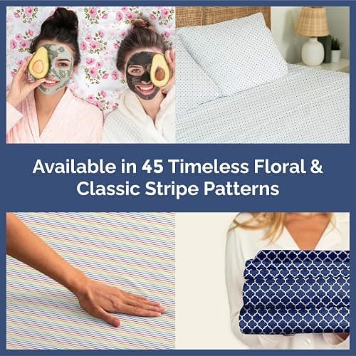 Blue Polka Dots Bed Sheet Set – 1 Flat & 1 Fitted Sheet & 2 Pillowcases w/ Deep Pockets – Polka Dot Bedding - Wrinkle & Fade Resistant - Soft, Breathable & Cooling - Comfy, Luxury Bed Set - Queen Size thumbnail 8