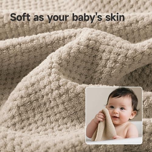 REDKISS 6-Piece Bath Towel Set - 2 Washcloths, 2 Hand Towels, 2 Bath Towels | Ultra-Fiber Coral Fleece, Super Absorbent, No Lint & No Fading | Perfect for Bathroom, Spa, Gym | Family & Adults-Camel thumbnail 5