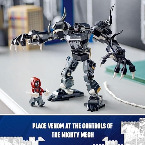 LEGO Marvel Venom Mech Armor vs. Miles Morales, Posable Action for Kids, Marvel Building Set with Minifigures, Travel Toy, Super Hero Battle Gift for Boys and Girls Aged 6 and Up, 76276 thumbnail 3