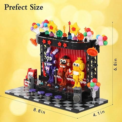 Spaciolo Five Nights Stage Toy Building Sets -Compatible with Lego Monster Scene, Bear, Rabbit & Chicken Performing on Stage, Horror Game-Inspired Spooky Toy for Fans and Collectors thumbnail 3