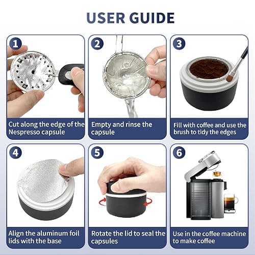 Reusable Pods Kit for Nespresso Vertuo, Refillable Coffee Pods with 100pcs Aluminum Covers Foil Seals Lids for VertuoLine Capsules, Compatible for VertuoPlus Espresso Machine (Pods not included) thumbnail 4