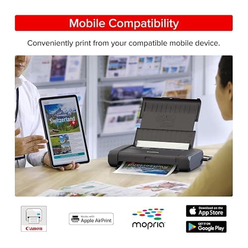 Canon PIXMA TR160 Wireless Portable Lightweight Compact Printer, 50-Sheet Paper Tray and 1.44" Display - Print On-The-Go thumbnail 7