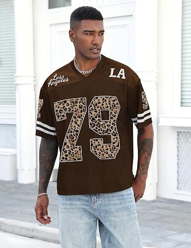 Plameil Jersey Shirts for Women Oversized Graphic Tees Men Y2K Tops V Neck | Short Sleeve, Number Graphic, Football Soccer Shirts, Sporty Style, Cute, Streetwear, Concert Outfits thumbnail 2