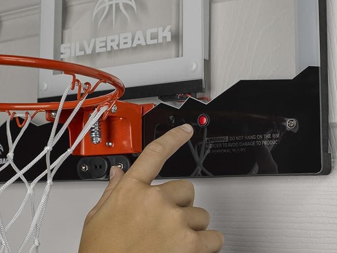 Silverback 23" LED Light-Up Over the Door Mini Basketball Hoop Includes Mini Basketball and Air Pump , Black thumbnail 9