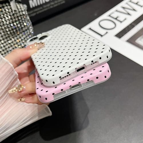 Jmltech for iPhone 13 Case Polka Dot Phone Cases Aesthetic Design Trendy Simple Case Slim Shockproof Protective Cover Navy Blue thumbnail 5