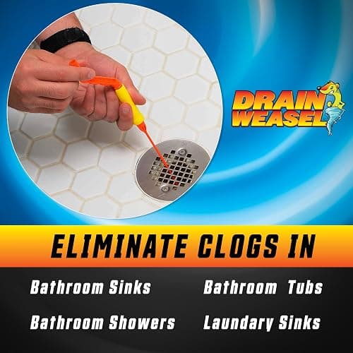 FlexiSnake Drain Weasel Sink Snake Hair Clog Remover Tool, Pipe, Bathroom, Bathtub Cleaner, 18-inch, Made in the USA, 5 Wands and Removable Handle thumbnail 3