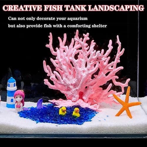 Besimple Artificial Aquarium Coral Ornament Plastic Fish Tank Plants Decoration for Aquarium Landscape (Pink) thumbnail 3