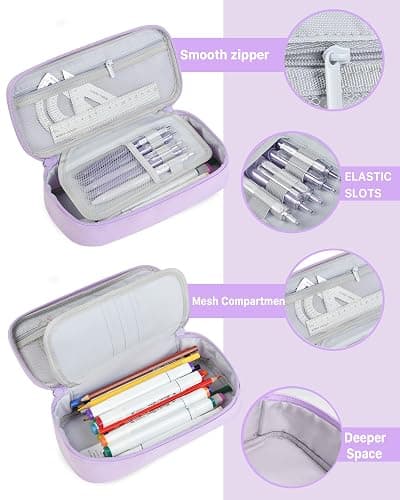 YOKUMA Pencil Case Big Capacity Pencil Pouch Bag Box for Girls Boys Gift | Durable Zipper With Handle, Aesthetic Pen Case for Kids Teens Students College Adults Office, Back to School Supplies Gift thumbnail 6