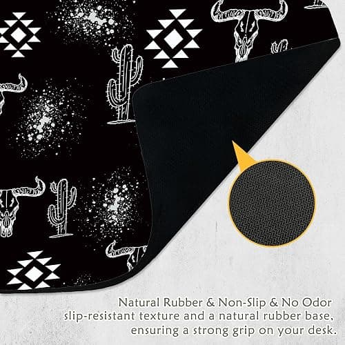 Qnhij Black Western Decor Mousepad, Gifts for Coworkers Employees, 9.5x8 Inch thumbnail 4