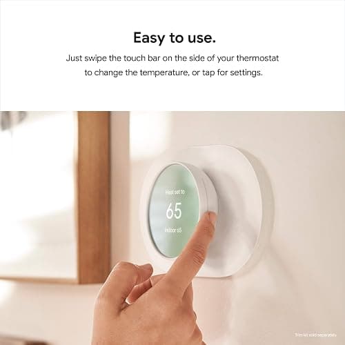 Google Nest Thermostat - Smart Thermostat for Home - Programmable Wifi Thermostat - Fog thumbnail 7
