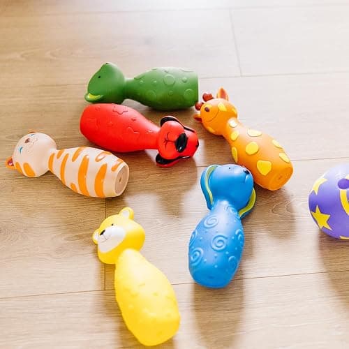 Melissa & Doug K’s Kids Bowling Friends Set, Soft Animal-Themed Pins & Ball with Carry Case, Travel-Friendly Bowling Game Sports Toy, Indoor & Outdoor Toddler Toys for Kids Ages 2+ thumbnail 9