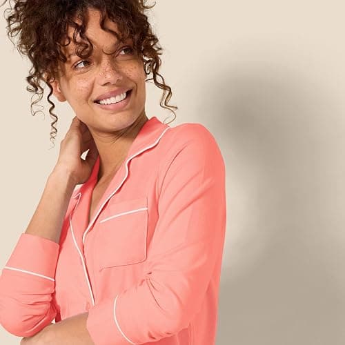 Amazon Essentials Women's Cotton Modal Long-Sleeve Shirt and Full-Length Bottom Pajama Set thumbnail 4