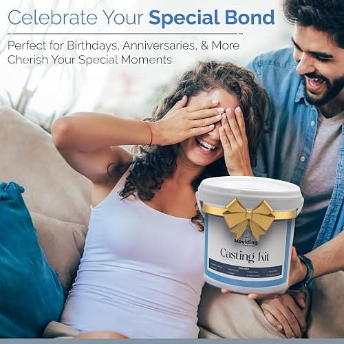 Moulding Memories 3D DIY Hand Casting Kit for Couples, Babies, Kids & Adults with Plaster, Alginate, Paint & Brush, Keepsake Couples Gift for Boyfriend Girlfriend Wife Husband Anniversary & Weddings thumbnail 7