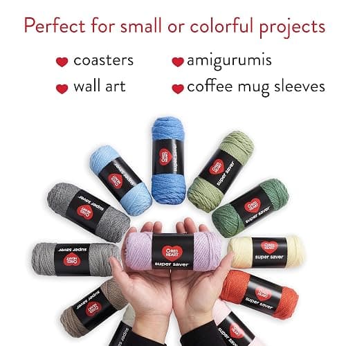 Red Heart Super Saver Yarn Super Craft Kit Pastels, with 12 Pack of 50g/1.7 oz. 4 Medium Worsted Yarn for Knitting & Crocheting, 12 Colors, Perfect for Chunky Sweaters, Blankets, Amigurumi - Super Craft Kit Pastels thumbnail 2
