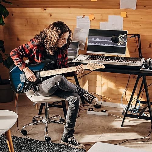 GLARRY Full Size Electric Guitar for Beginner with Amp and Accessories Pack Guitar Bag (Dark blue) thumbnail 7