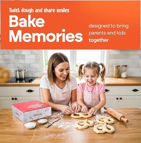 Pretzel Making Kit - Real Cooking Set for Kids Ages 5-12+ with Recipe and Ingredients - Kids Baking Set for Girls & Boys - Great Gift for Family Bonding thumbnail 6