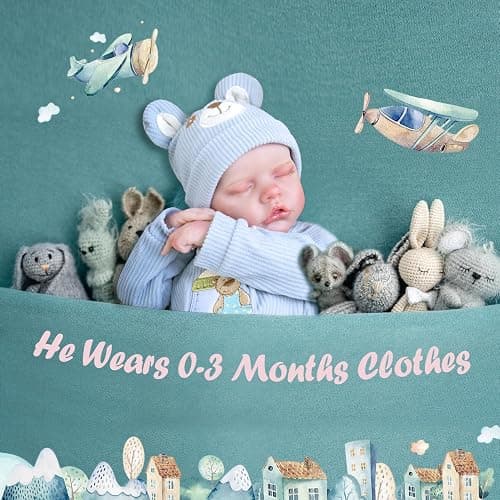Aori Reborn Baby Dolls Boy - 18 Inch Realistic Sleeping Newborn Doll Soft Cloth Body Handmade Lifelike Baby Doll with Outfit Set - Weighted Baby Boy for Role Play, Gift for Kids 3+ thumbnail 6