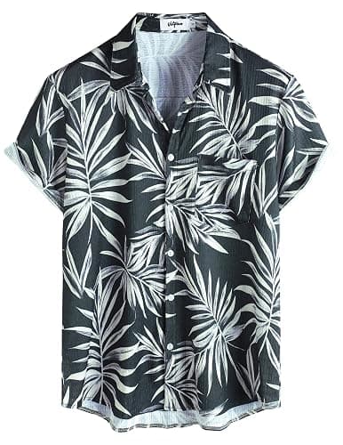 VATPAVE Mens Summer Striped Shirts Button Down Short Sleeve Vintage Beach Hawaiian Shirts with Pocket thumbnail 3