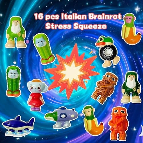 16Pcs Italian Brainrot Slow Squishy Bulk, Tralalero Tralala Stress Relief Sensory Items, Meme-Inspired Funny Animal Shapes, Party Favors & Relaxation Gifts thumbnail 5