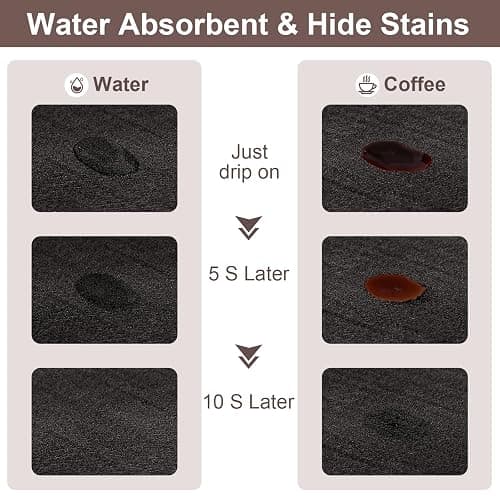CooRug Absorbent Coffee Mat, Fashion Dish Drying Mat for Kitchen Counter Coffee Bar Accessories Espresso Machine Dish Rack 12" x 20" Black thumbnail 2