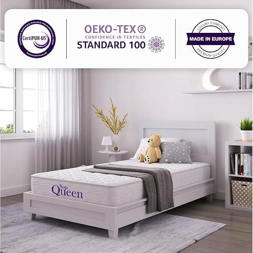 NapQueen 8 Inch Innerspring Twin Size Medium Firm Memory Foam Mattress, Bed in a Box, White - 8 Inch - Twin - White thumbnail 10