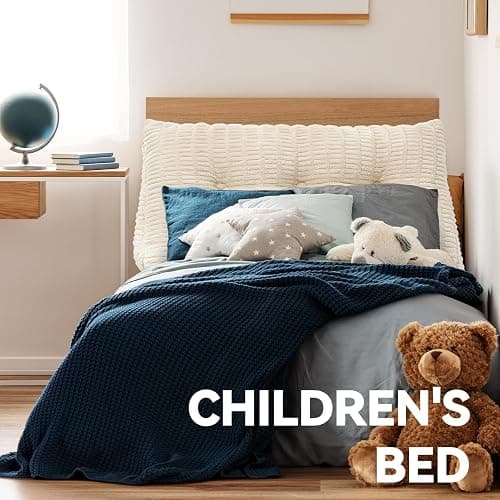 LUISOF Headboard Pillow Twin Triangular Bed Wedge Pillow for Headboard, Head Board Backrest Pillow for Daybeds Dorm and Bunk Beds with Removable Cover Beige thumbnail 9