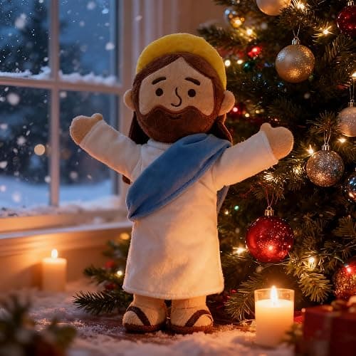 Yelakey Jesus Plush Jesus Stuffed Doll Christian Stuff Plushie Toys Religious Party Favors Gifts for Kids for Christening Easter Christmas (brownblue) thumbnail 8