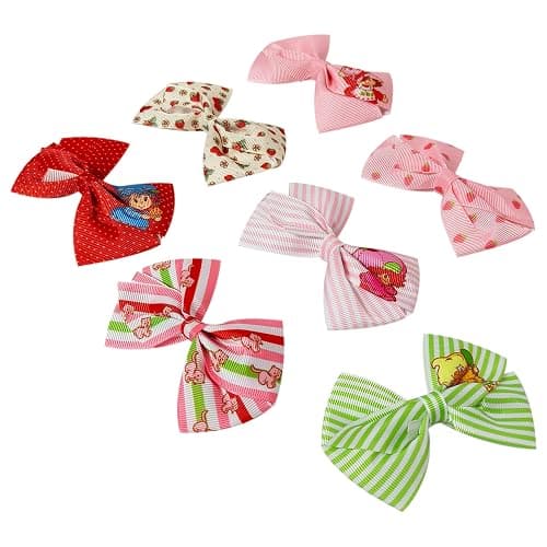 LUV HER Strawberry Shortcake Alligator Hair Clips for Kids – 7-Pack Non-Slip 4-Inch Hair Bows – Girls Hair Accessories with Sweet Character Prints – Ages 3+ – Non-Toxic Material thumbnail 7
