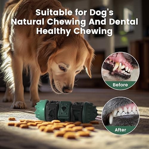 Gardner Pet Dog Puzzle Toys,Treat Food Dispensing Toy With Clean Teeth Protrusions,Durable Nylon Slow Feeder Enrichment Toys for Puppy/Small Dogs for Teething/Gaming/Training to Keep Them Busy,Green ﻿ thumbnail 4
