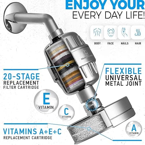 AquaHomeGroup Luxury Filtered Shower Head Set 20+3 Stage Shower Filter thumbnail 3