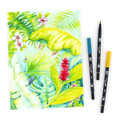 Tombow 56189 Dual Brush Pen Art Markers, Tropical, 10-Pack. Blendable, Brush and Fine Tip Markers thumbnail 10