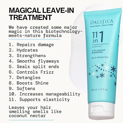 Pacifica Leave In Conditioner - 11 in 1 Magical Hair Treatment - Strengthen & Repair Damaged Hair - Deep Conditioning for Dry Hair Adds Shine & Anti-Frizz for Straight, Wavy & Curly Hair Care, Vegan thumbnail 2