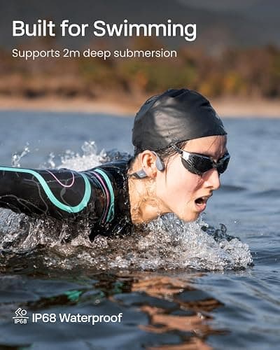 SHOKZ OpenSwim Pro - Open-Ear Bluetooth & MP3 Bone Conduction Sport Headphones, Swimming Headphones, IP68 Waterproof, Grey thumbnail 3