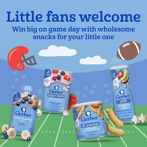 Gerber Baby Snacks Puffs Variety Pack, Banana & Strawberry Apple, 1.48 Ounce - 2 count of four packs, Package may vary, 1.48 Ounce (Pack of 8) thumbnail 5