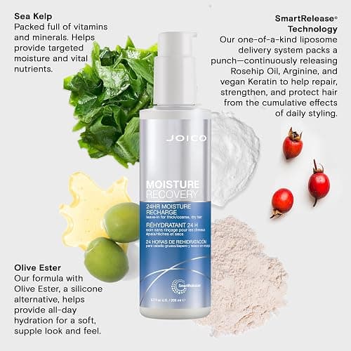 Joico Moisture Recovery 24 Hour Moisture Recharge Leave-In | For Thick, Coarse, Dry Hair | All-Day Moisture | Instantly Detangles | Reduce Breakage | Frizz Protection | With Olive Ester & Sea Kelp thumbnail 5