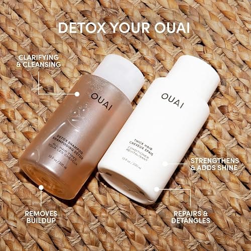 OUAI Detox Shampoo & Thick Hair Conditioner Bundle | Clarifying Shampoo for Build Up, Dirt, Oil, Product and Hard Water & Moisturizing Conditioner for Thick Hair (2 Count) thumbnail 2