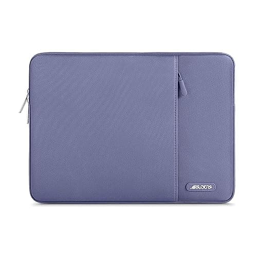 MOSISO Laptop Case 13.3 inch, 13-13.3 inch Laptop Sleeve Compatible with MacBook Air/Pro 13/Pro 14 M5 M4 M3 M2 M1, HP Dell ASUS Lenovo,Polyester Vertical Computer Sleeve Bag with Pocket, Lavender Gray - Image 1