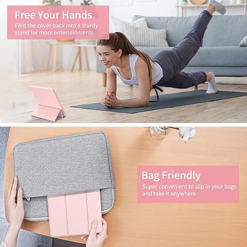 ProtUTab Case Compatible with iPad 9th Generation, Auto Wake&Sleep Slim Trifold Stand Case Compatible with iPad 9th Generation & iPad 8th Generation (2020) & 7th Generation (2019), Lightweight, Pink thumbnail 9