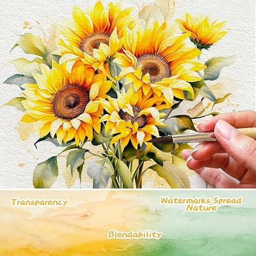 Caliart 128 Colors Watercolor Paint Set, Portable Travel Watercolors Palette Kit, with Metallic Color, Detail Painting Brushes, Water Brush Pens, Art Supplies Coloring Drawing Gifts for Adults Artists Teen Girls Boys Beginners thumbnail 3