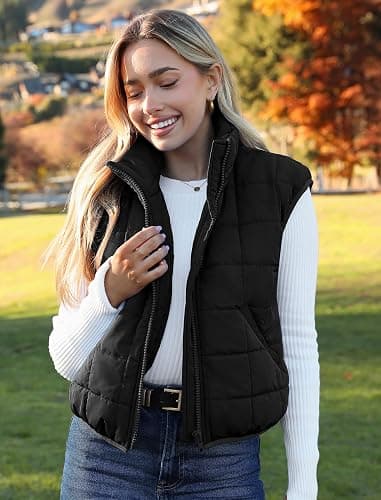 Zeagoo Womens Puffer Vest Ladies Sleeveless Zip Up Outerwear Warm Puffer Lightweight Down all Winter Jackets Coats 2025 thumbnail 2
