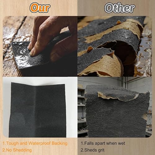 45 PCS Wet Dry Sandpaper 80-5000 Grit Sheets for Polishing & Finishing | 9 x 3.6 Inch Sand Paper Assortment Pack, Silicon Carbide Abrasive, Grit Marked Sheets, Wood, Metal & Automotive Polishing thumbnail 8