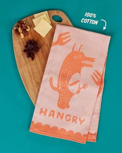 Blue Q Hangry Woven Jacquard Dish Towel - Funny Kitchen Towels, 100% Cotton, Durable, Soft & Super Absorbent, Machine Washable & Fade-Resistant, Functional Gift Ideas, Vibrant Colors, Size: 28" x 21" thumbnail 4
