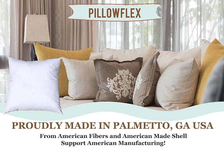 Pillowflex Premium Polyester Throw Pillow Insert - 18x18 - Ultra Soft Small Square Throw Pillow, Couch Sham, Lumbar, Back, Sofa - Machine Washable - Decorative Accent Form - 1 Soft Pillow thumbnail 4
