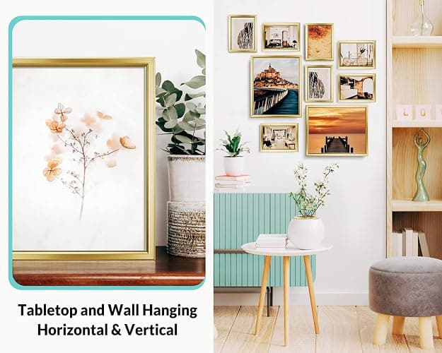 LaVie Home 8x10 Picture Frames (12 Pack, Gold) Simple Designed Photo Frames for Wall Mount Display, Set of 12 Classic Collection - 8x10 - Gold thumbnail 6