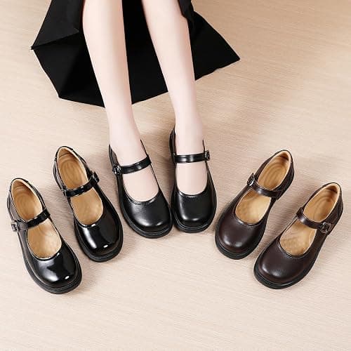 OKJ Mary Jane Shoes Women Flat Platform Mary Janes for Womens Comfortable Flats Dressy Casual School Cute Non Slip Work Shoes thumbnail 9