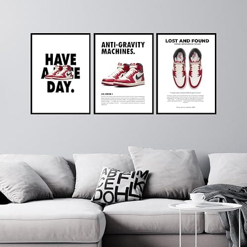 BigWig Prints Hypebeast Wall Art - Hypebeast Room Decor Poster, Sneaker Art, Sneaker Posters, Sneakerhead Pictures, Shoe Wall Artwork for Boys Room, Sneakerhead Bedroom - Unframed Set Of 3 (12x16”) thumbnail 5
