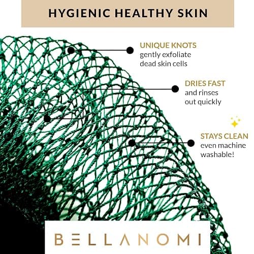 Bellanomi African Exfoliating Net Sponge, Authentic, Ethically sourced from Nigeria, 45 inches Long, Back Scrubber for Daily use (Emerald Green) thumbnail 5